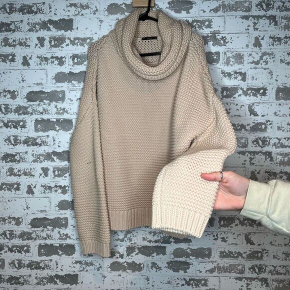 Zara | women knitted cowl turtleneck sweater - Picture 7 of 10